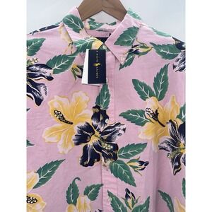 NEW Polo Ralph Lauren Classic Oxford Pink‎ Floral Aloha Hawaiian Shirt XXL 2XL
